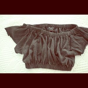 Urban Outfitters Ditressed Sinched Crop Top